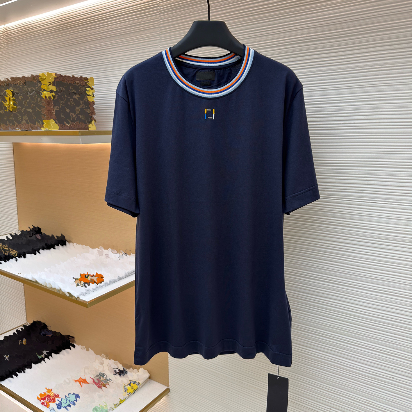 T-shirts et polos pour hommes de haute qualité de marque de créateur, T-shirts à col rayé de style universitaire rétro, petites broderies, manche