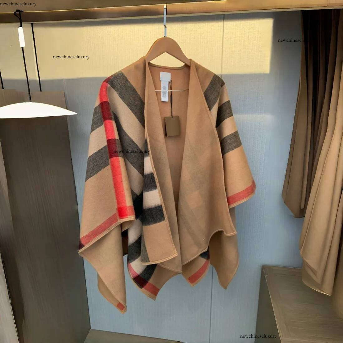 Châle en cachemire imitation à carreaux de plusieurs créateurs avec des motifs en damier classiques, style cardigan doux et chaud, écharpes de ca