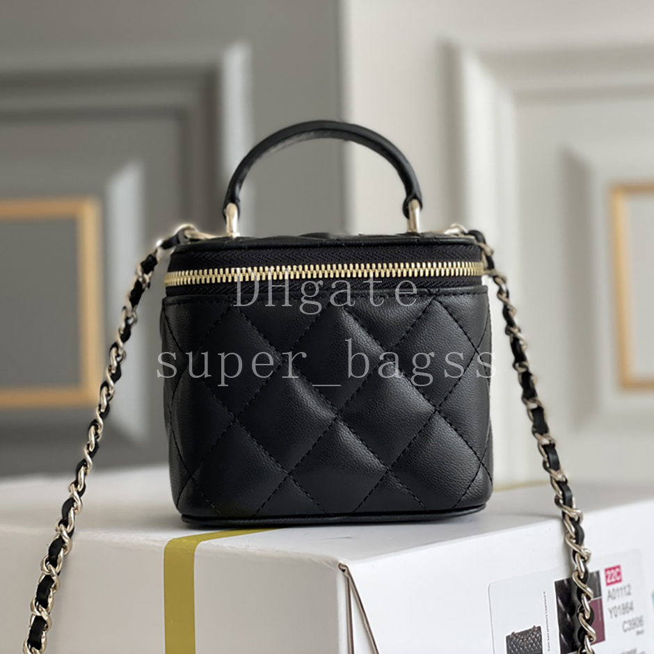 Mini Long Vanity Chain Top Handle Bag 10CM Master Quality Lambskin Luxury Shoulder Crossbody Evening Bag With Gift Box X002AA