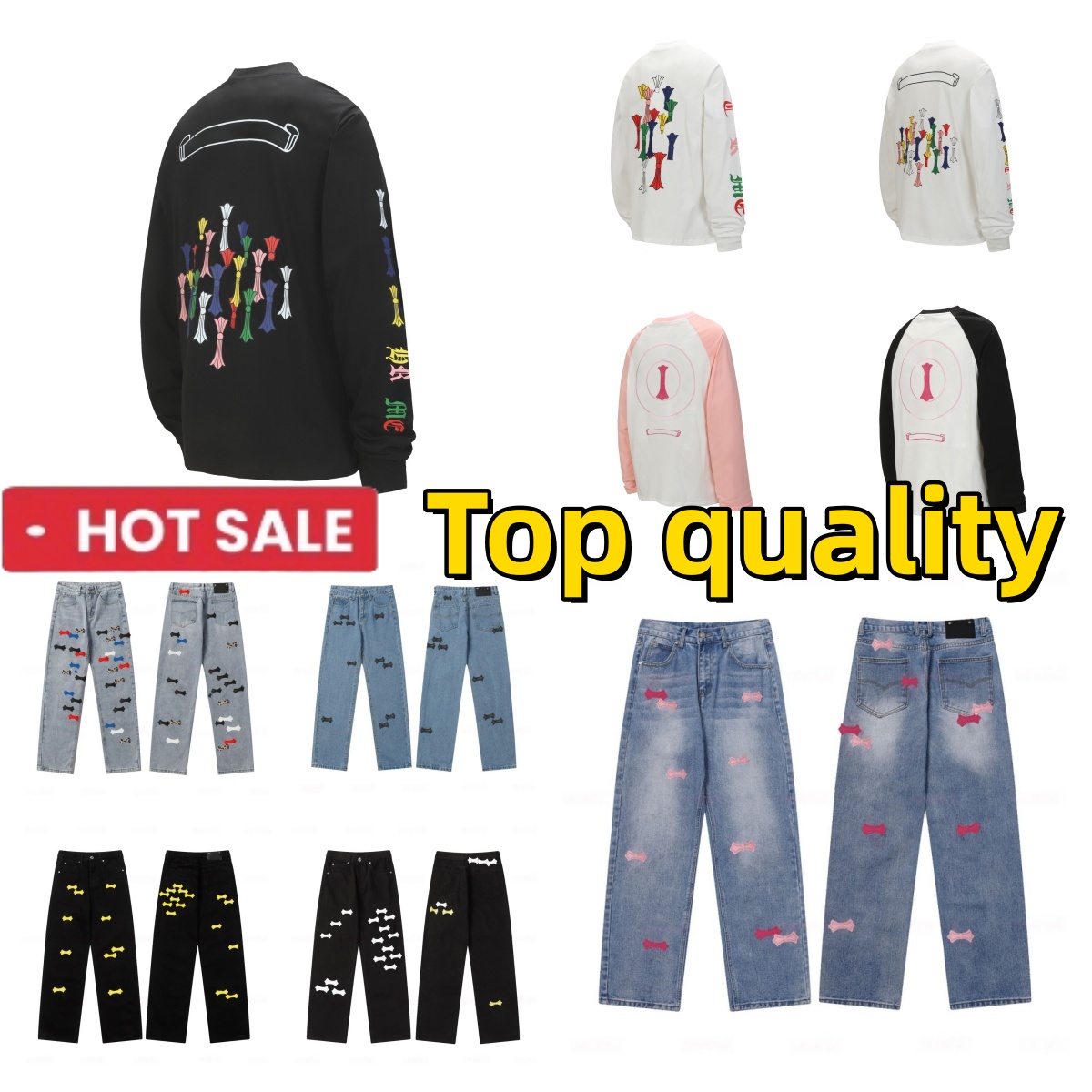 2026 100% coton Chromoheart jeans pantalons entendre leggings Chromoheart pantalons Chromo jeans Chromo pantalons de survêtement vêtements de mar