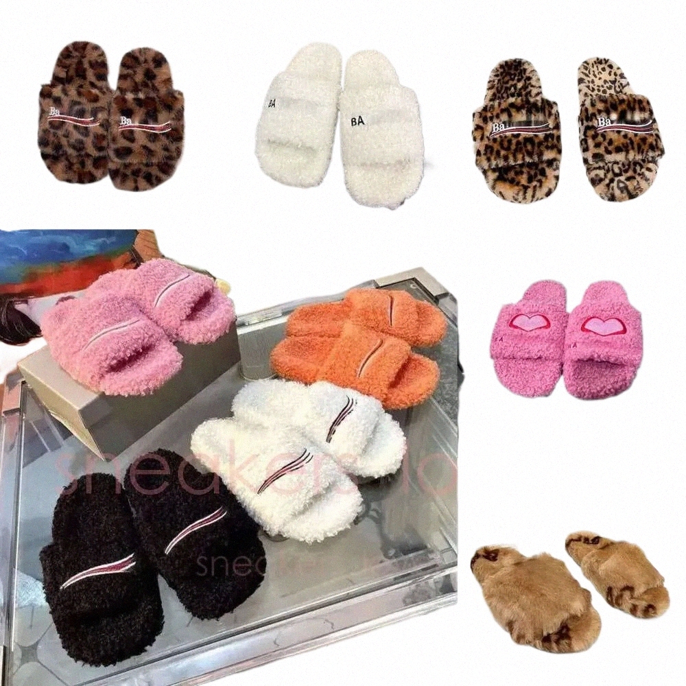 designer Luxury Fur Slides Furry Slippers Mules Fall Winter Homewear Slide Men Women Footwear Paris Comfortable Fuzzy Flip Flop Fluffy Cotton Womens