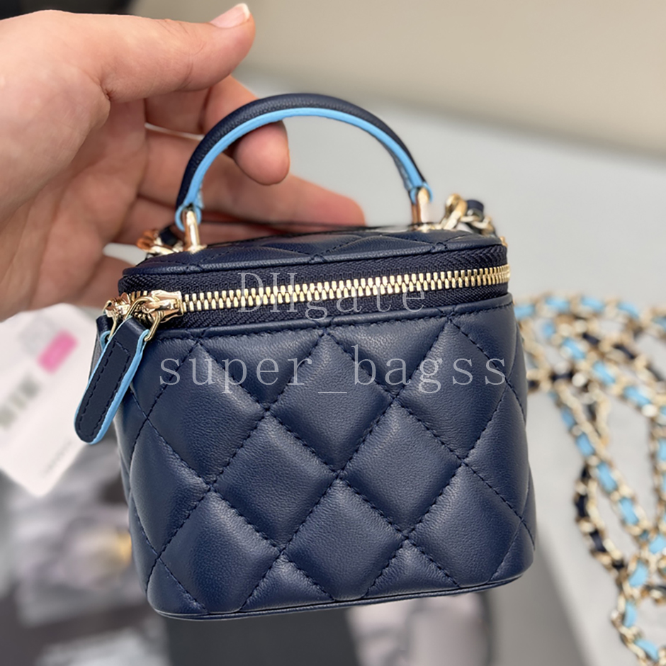 Mini Long Vanity Chain Top Handle Bag 10CM Master Quality Lambskin Luxury Shoulder Crossbody Evening Bag With Gift Box X002A