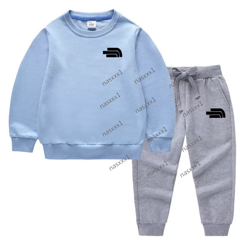 Ensemble de sweat-shirt de printemps pour enfants, pull à col rond et pantalon long, costume deux pièces, 100% coton, ensembles de Sport respiran