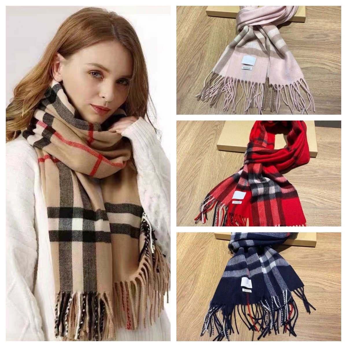 Designer Classic Bbr Plaid Women Man Bur Berries Scarf Cashmere Scarves For Winter Warm Womens And Mens Long Wraps Burbellypuffer C9c