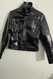 2026 Summer Fashions Designer courregedss Shirt Jacket High Quality Patent Leather Shiny Jacket Trendy Shiny Slim Fit Long Sleeved Jacket cour skirt