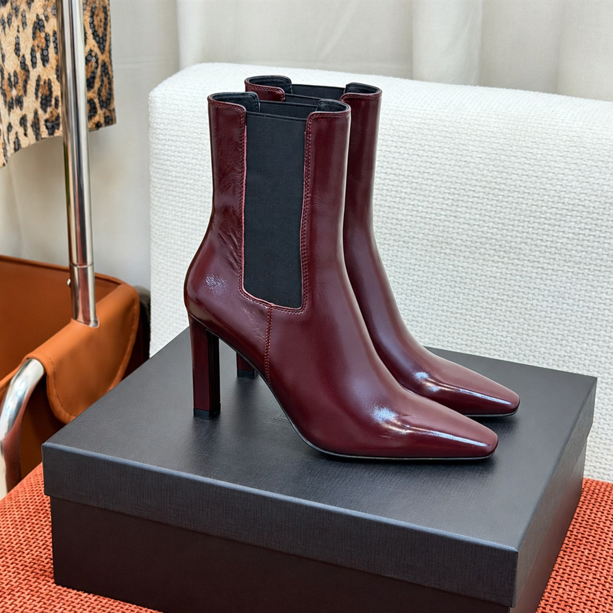 Designer Women Pointed Toe High Heel Ankle Boots, 2026 Fall New Arrival, Elastic Chelsea Boot, Genuine Calfskin Footwear for Party & Daily Streetwea