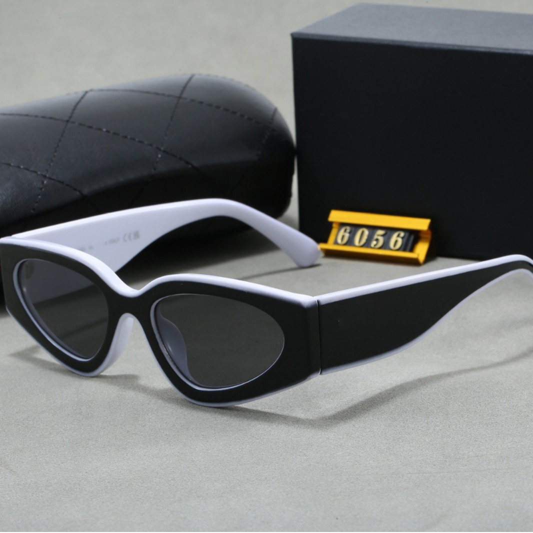 Black and white cat eye sunglasses Women designer necklace Letter panda narrow frame personality sunglasses UV400 resin glasses q2a2#