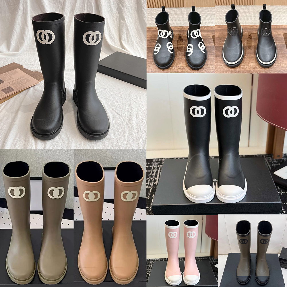 Designer logo rain boots shoes color waterproof high boots are suitable for daily outdoor wear in autumn and winter designer shoes essential wellies