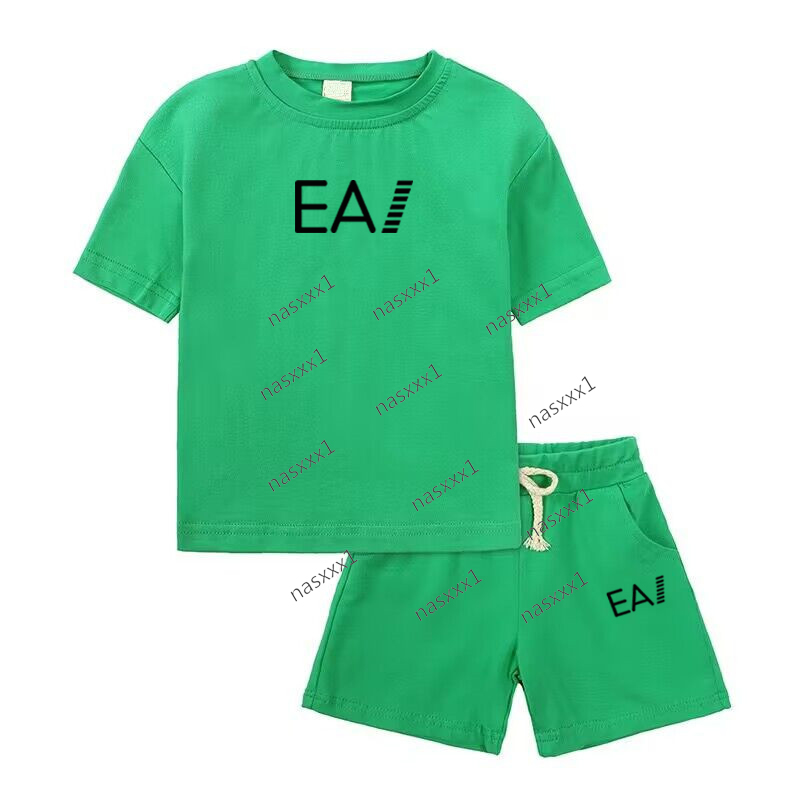 Fashion Casual Clothes Short-sleeved Tracksuits Trendy T-shirt Shorts 2Piece Set Outer Wear Boys Letter Print Tees Shorts Suit