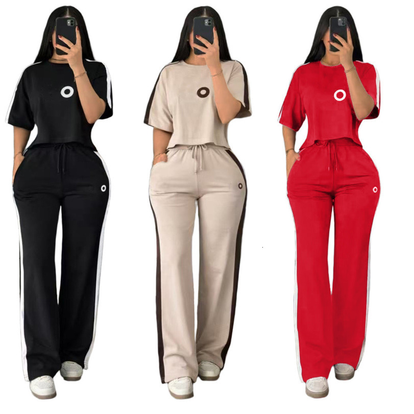 Survêtements pour femmes deux pièces ensemble concepteur nouvelle mode vêtements costume de sport décontracté mince pantalon à jambes larges tenu