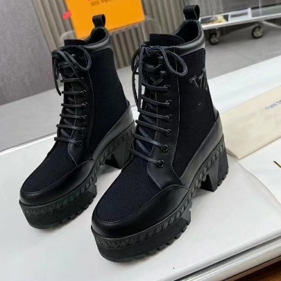 Work Boot Designer Luxury Mens Blue Denim Black Leather Lace Up Ankle Chunky Heel Outdoor Fashion Footwear Quality Comfort Modern Stylish Trendy Bro