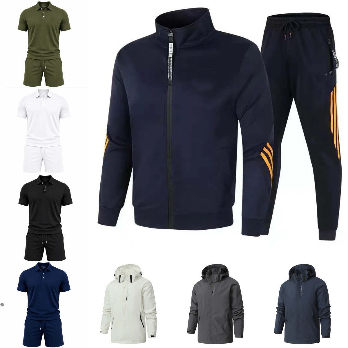 Tracksuit Men Designer Sportswear Ensemble Homme Lightweight Quick Dry Top Deep Pocket Shorts All-Season Breathable Tracksuit for Men Casual Style