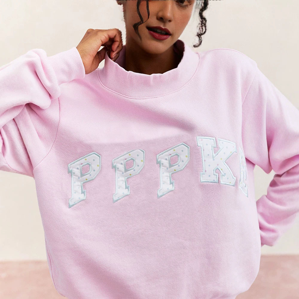 26ss Parkes Mockneck Designer Sweat à capuche en coton Nouvelle lettre broderie couleur à pois imprimé col montant décontracté pull ample pull à