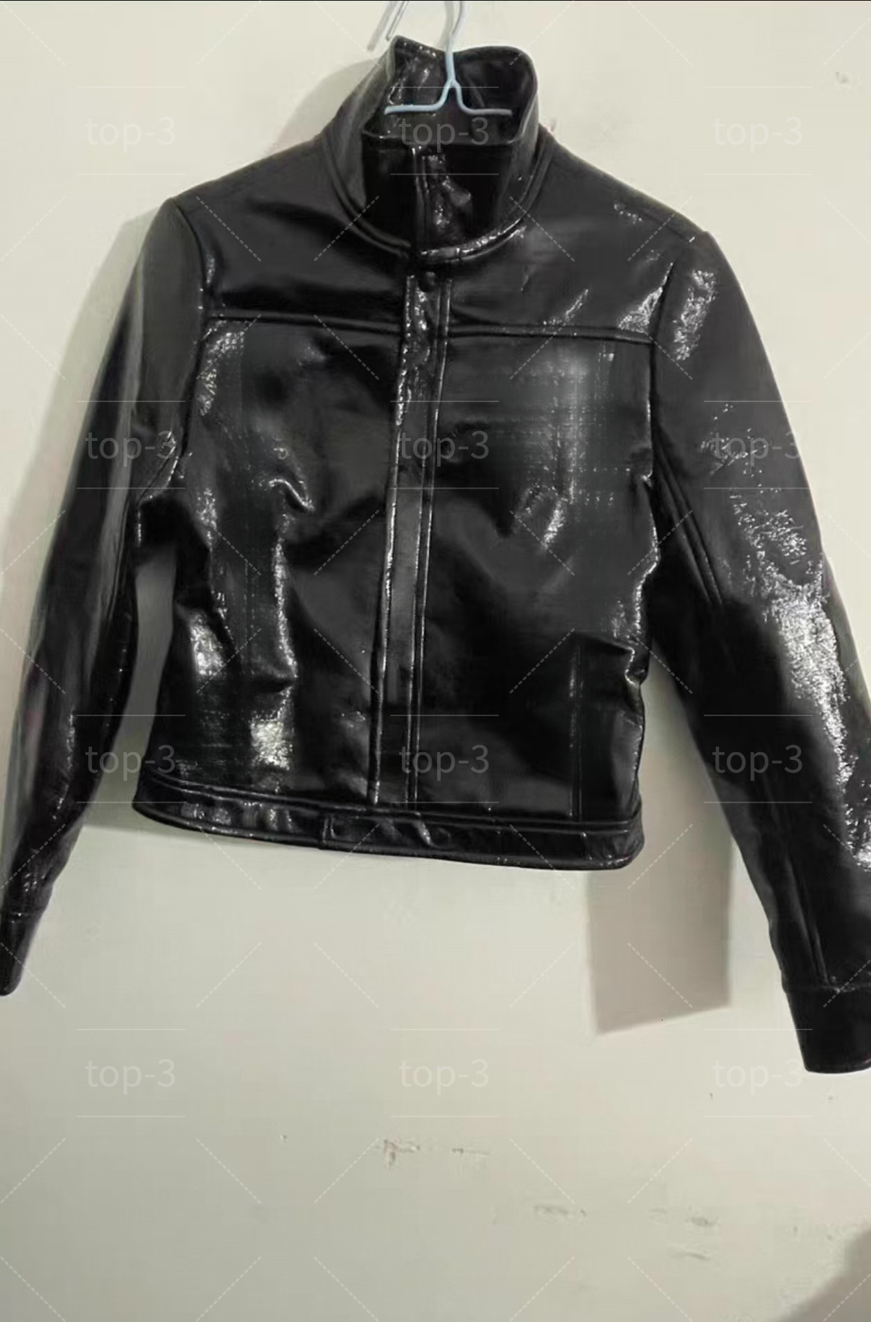 2026 Summer Fashions Designer courregedss Shirt Jacket High Quality Patent Leather Shiny Jacket Trendy Shiny Slim Fit Long Sleeved Jacket cour skirt