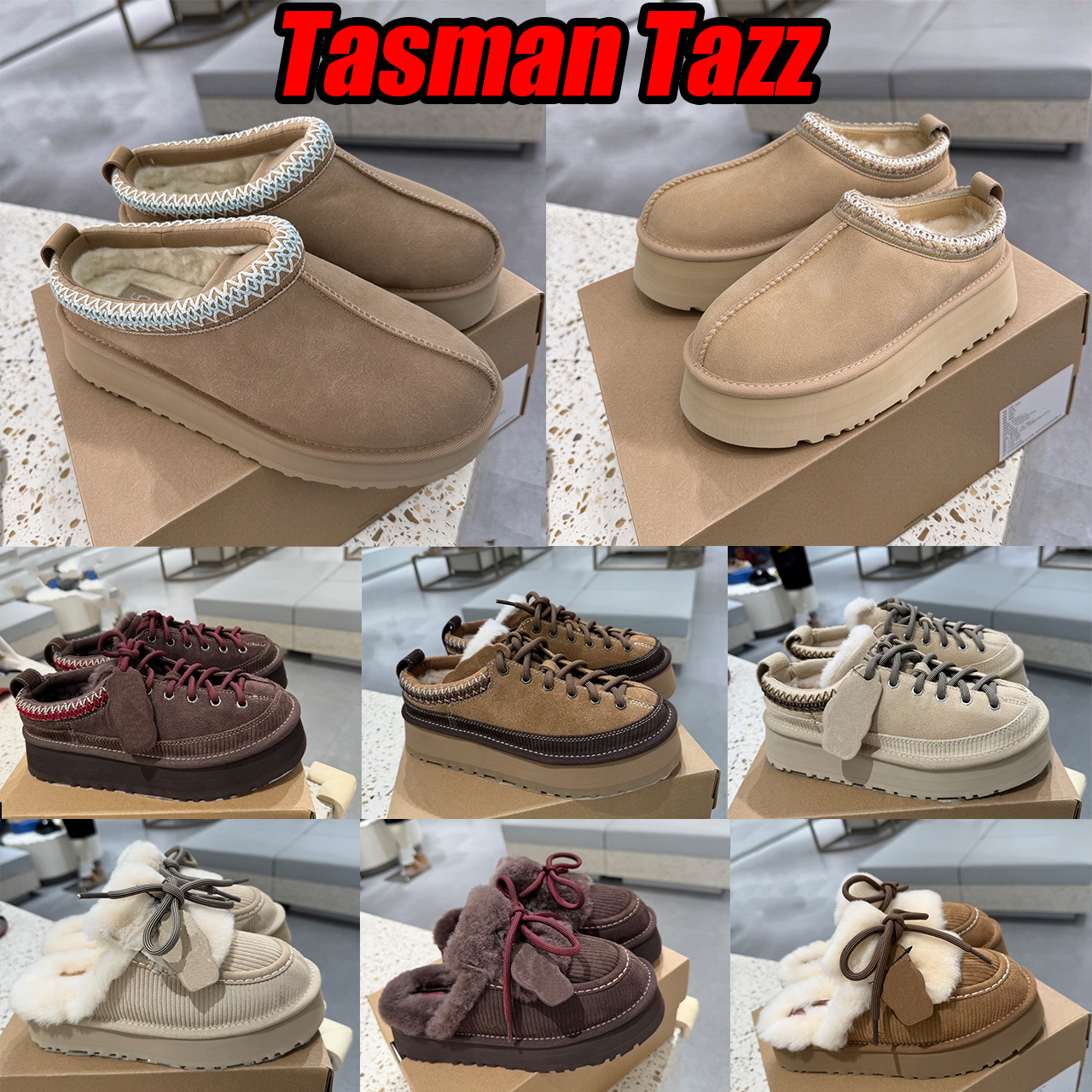 Designer Women Winter Snow Boots CollectionPlatform Winter High Quality Tazz & Tasman Style Faux Fur Lined Boots, Thick Sole Warm Fashion Boots
