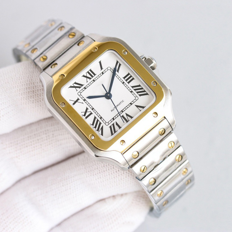 Luxury Automatic Square Stainless Steel Strap Mens Womens Watches 40MM Fully automatic mechanical watch couple fashion Watches with box