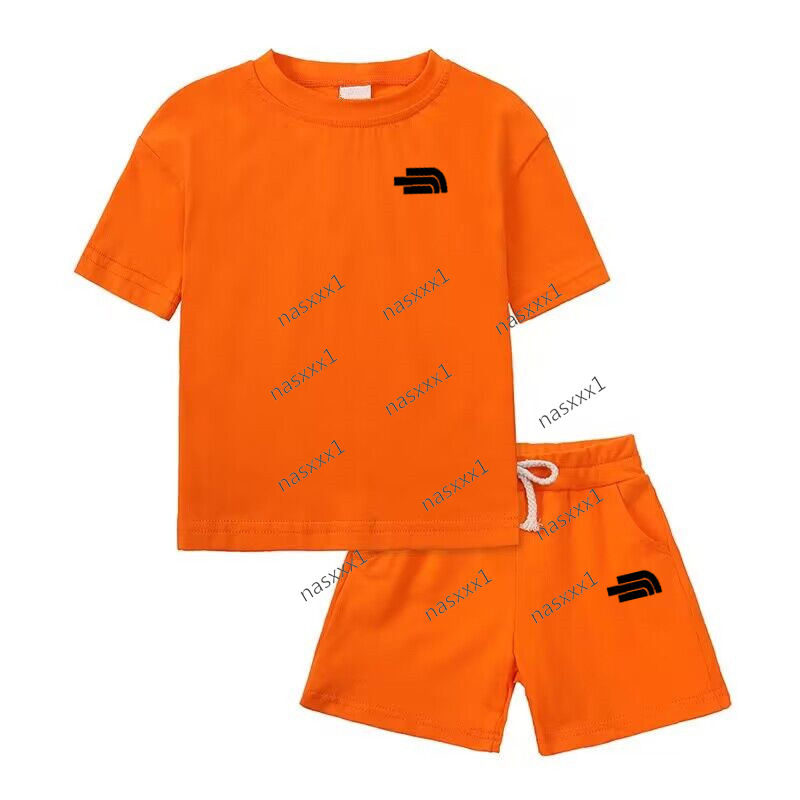 T-shirt et short 100% coton à manches courtes pour enfants, ensemble de 2 pièces avec lettres imprimées, à la mode, décontracté, pour enfants, ga