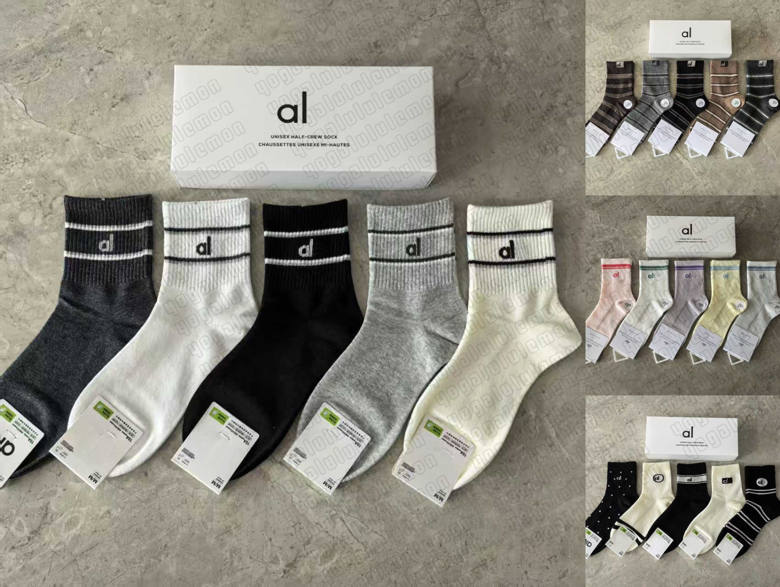 yoga mens and womens sports socks, cotton thread socks, breathable and trendy brand letter short tube cotton designer socks