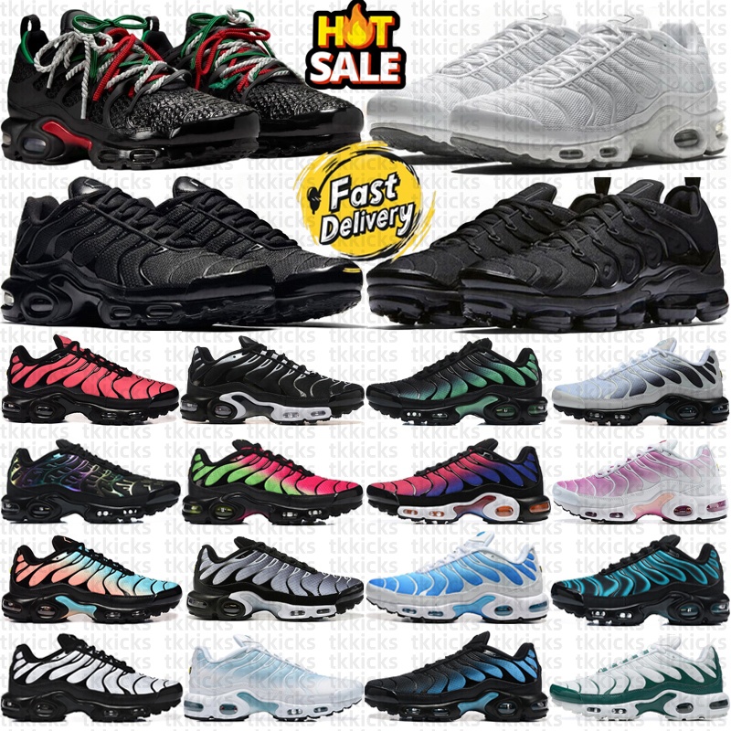 Tn Tnss Plus Tns Triple Black White Neon Pink Foam Designer Running Shoes Sneakers Men Women Oil Slick Fire Ice Obsidian Black llusion Green Trainer