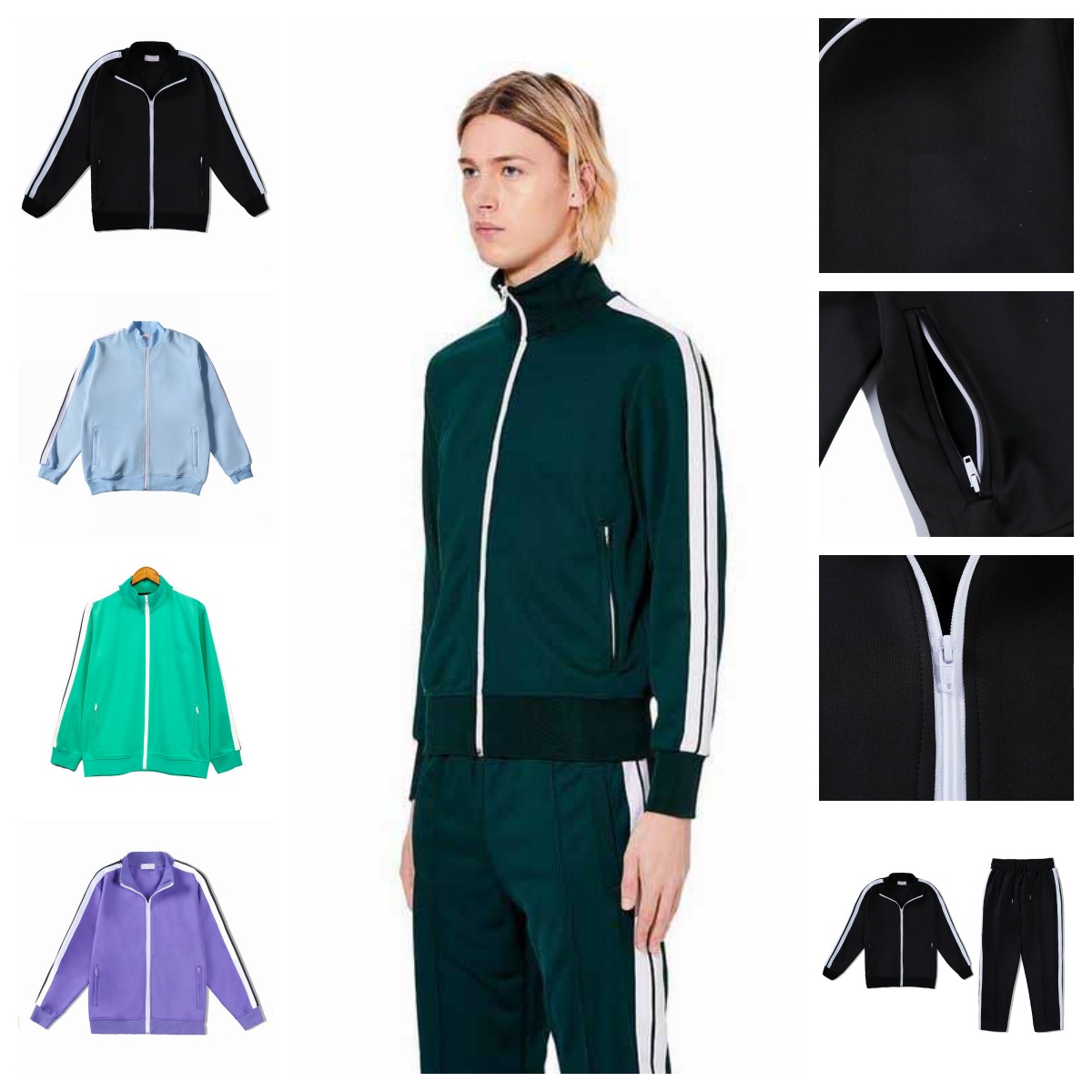 mens womens designers jackets pants letter printing casual five-point zip up coat fall winter clothing and tracksuit 2piece sets
