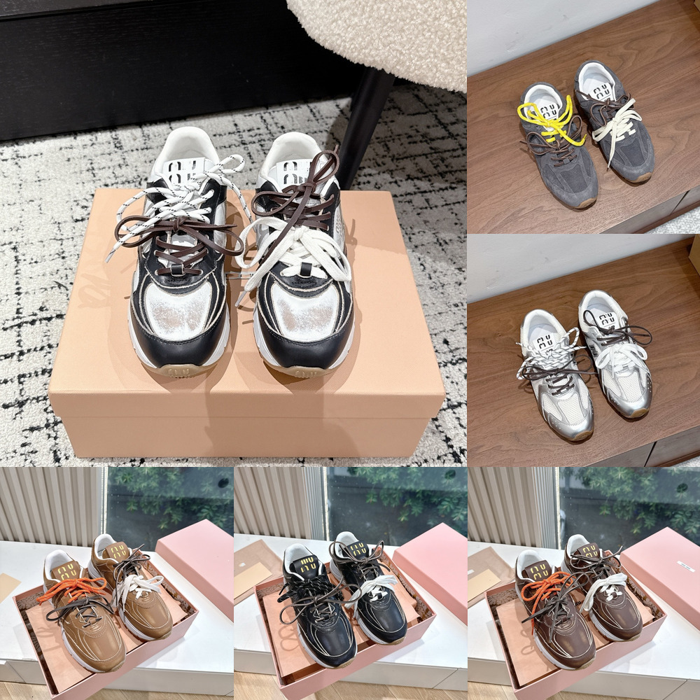 Casual Sneaker Designer Luxury Lady White Leather Mesh Low Top Lace Up Tennis Shoe Fashion Outdoor Footwear Quality Comfort Modern Stylish Trendy Pi