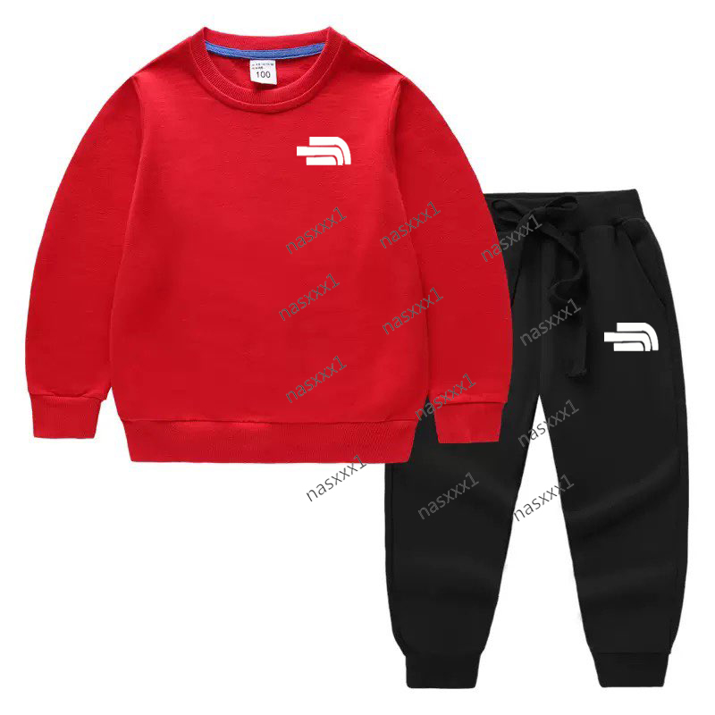 Ensemble de printemps pour enfants, sweat-shirt à col rond, pull et pantalon Long, costume deux pièces, 100% coton, ensembles de Sport respirants