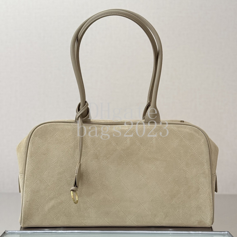 Large Bowling Bag 35.5CM Master quality Suede Calfskin Designer shoulder Handbag Luxury Evening Bag with Gift Box X033D