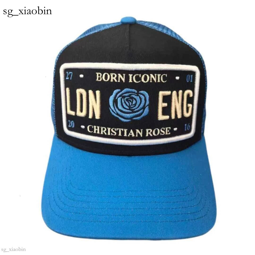 Casquette de baseball Christian Rose avec plaque d'immatriculation en tissu de couleur noire logo brodé en maille pour la ventilation taille du b
