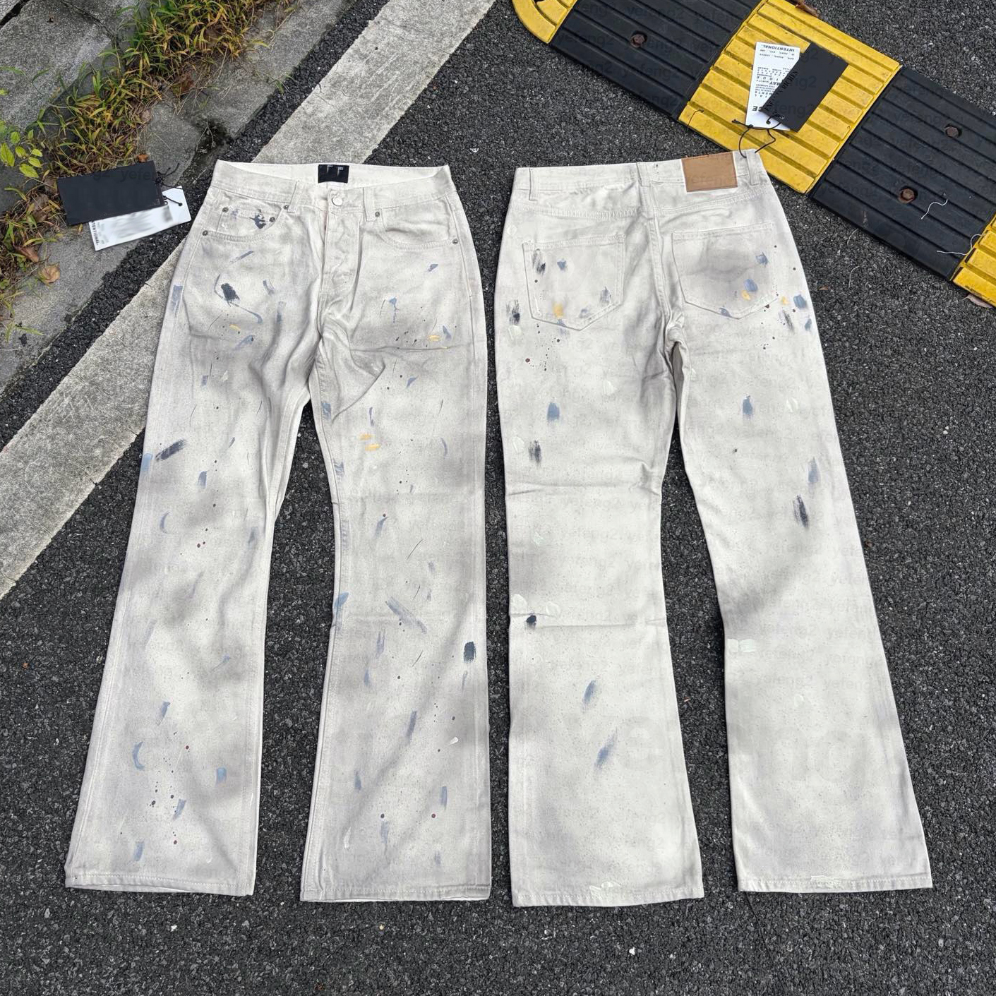 Jean Baggy pour hommes, lavage Vintage, Streetwear américain riche, pantalon en Denim droit et ample, jambes larges en détresse