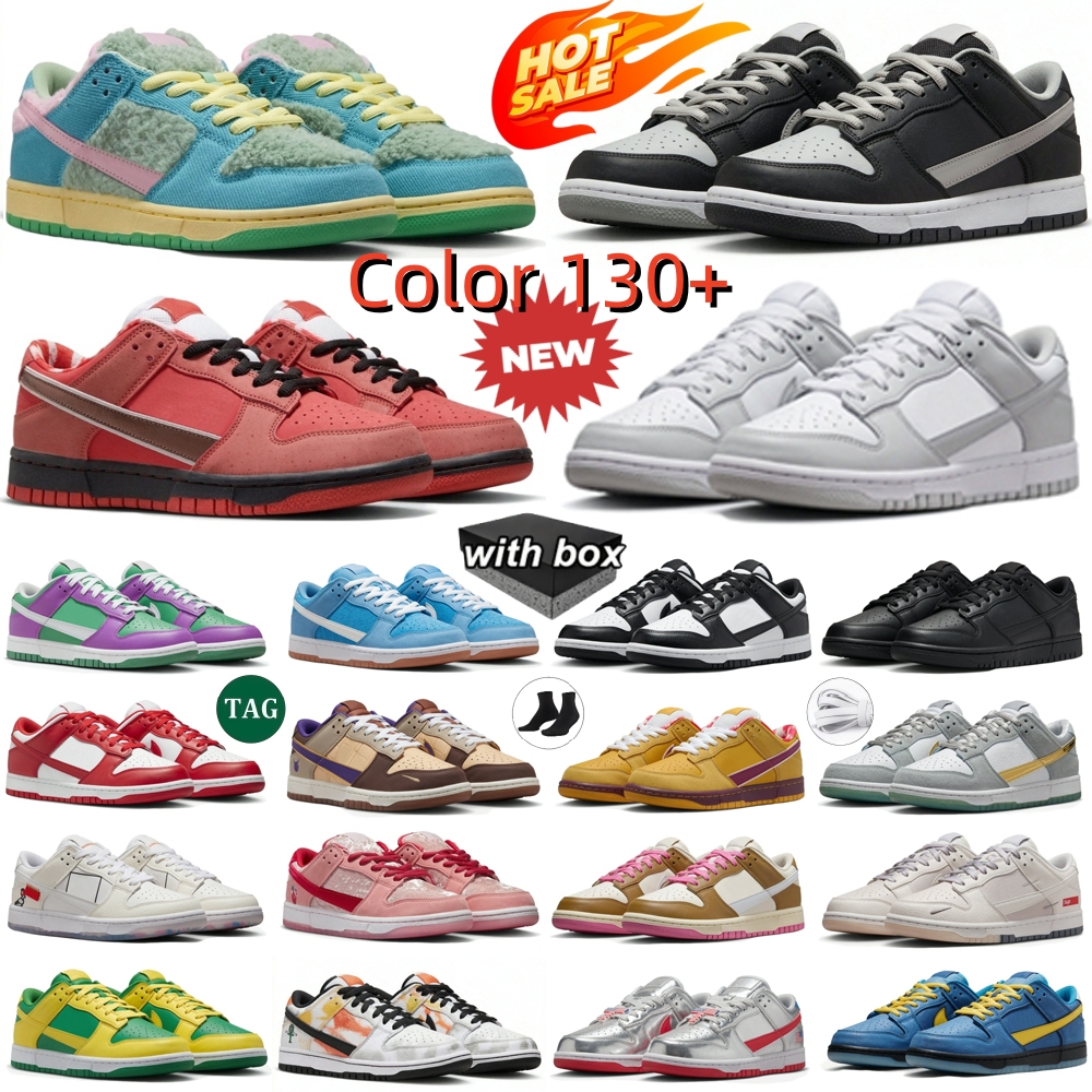Designer Running Shoes Pandas Low Grey Fog Pigeon Bear Lobster Triple Black White Pink Mens Women Powerpuff Sneaker Lows Trainers 36-47 With Box