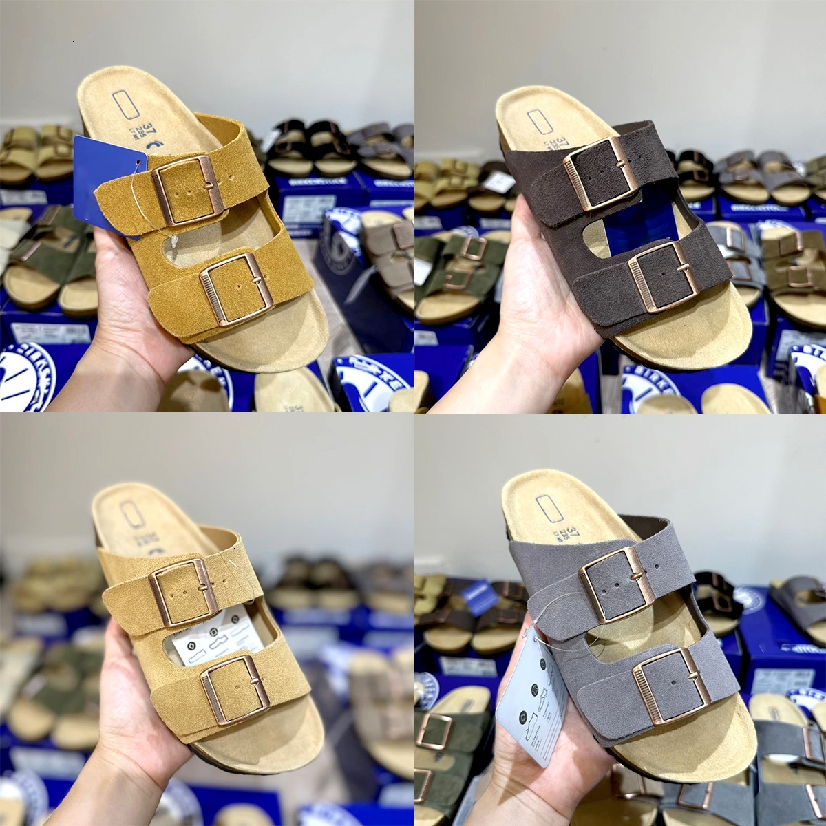 Top Rubber Flip Flops Slippers Flat Slide Men 10a Top quality Women Buckle Strap Open Toe Casual shoes Cork Soft Summer Outdoor Sandals Leather luxu