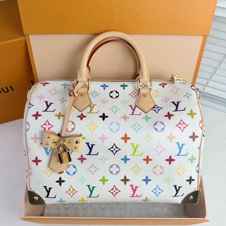 Luxury Handbag Colorful flower Takashi Murakami Designer Bag 10A Womens Mens Shoulder Carryalls Shell Tote Bag Lady Crossbody Pillow Pochette Speedy