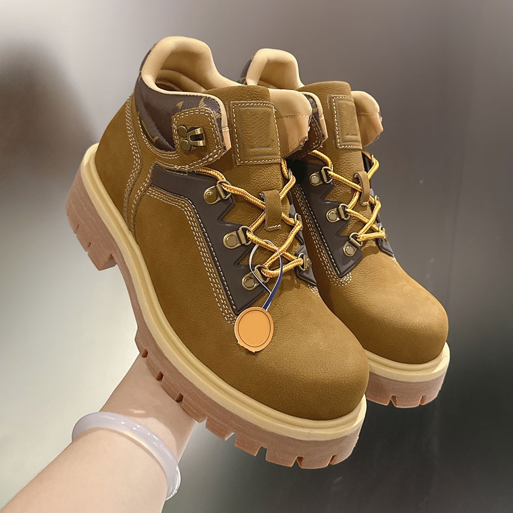 Remix Ankle Boot Luxury Designer Boots 1AIZLT Classic Mens Hiking Boot Retro Style Outdoor Autumn winter Boots Two-Tone Laces Brand Boot Rubber Sole