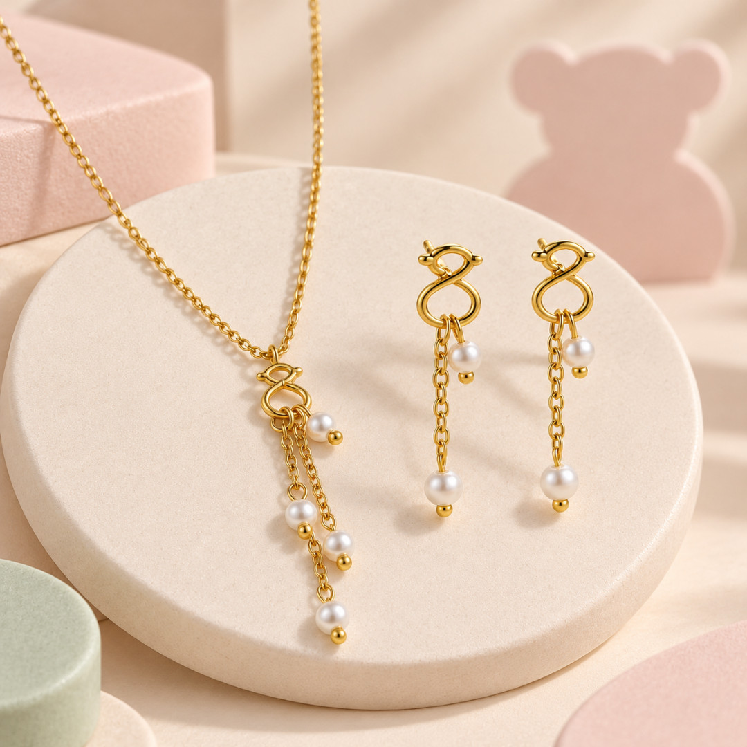 Nouvelle mode femmes hommes argent or acier inoxydable Span ours dessin animé Animal Span lettre creuse blanc perle chaîne pendentif collier bouc
