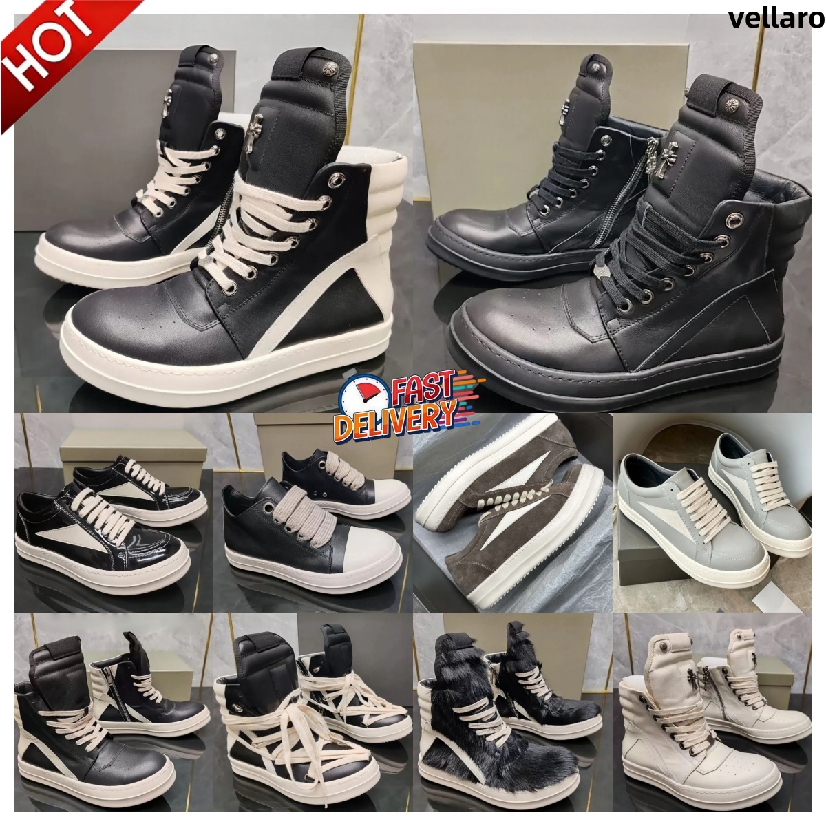 Designer rickss ownen shoes Sneakers Van Casual ShoesGeobasket Boots Sneaker TrainersGenuine Leather Runaway VintageLow Top Canvas Suede Men WomenSh