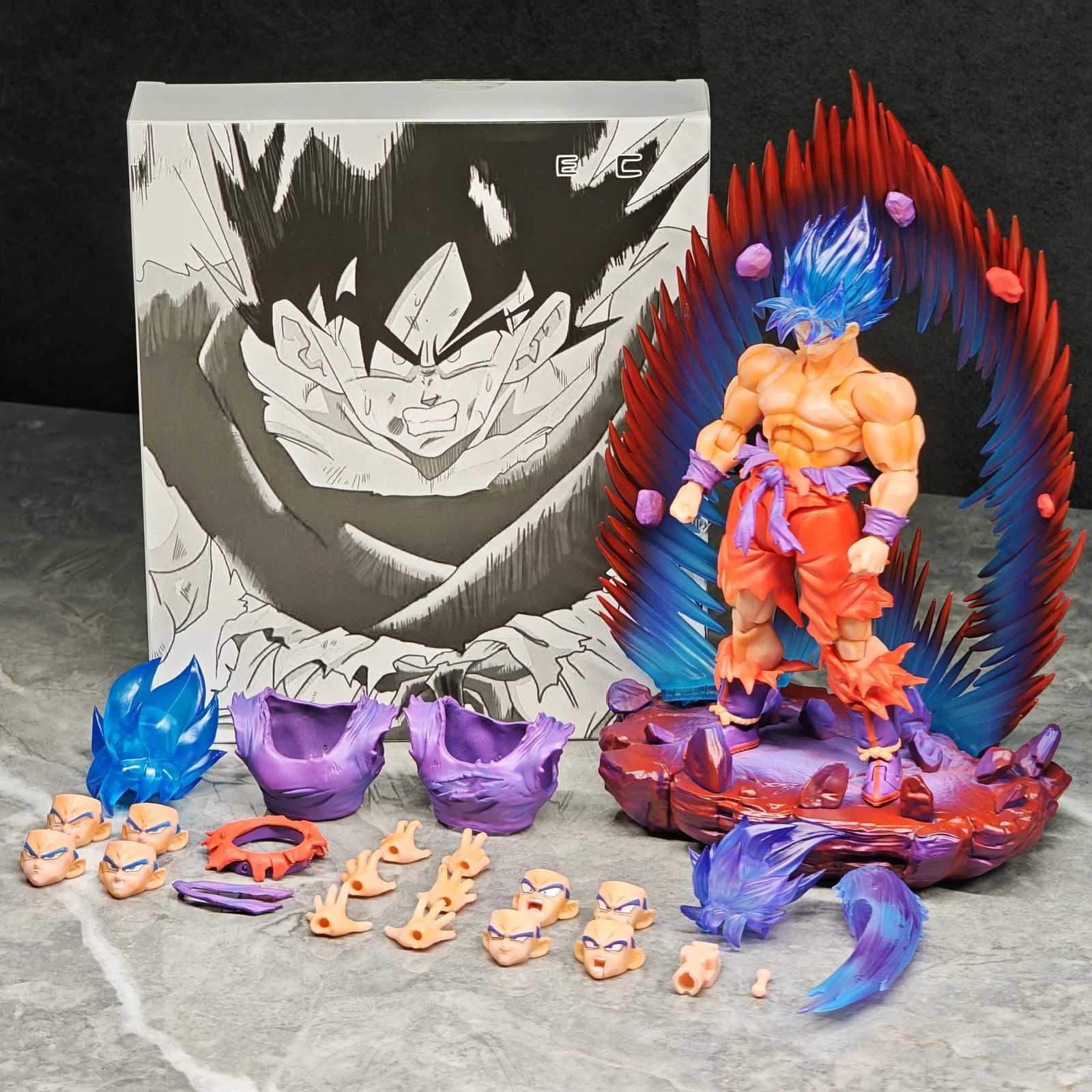 Action Toy Figures EC SHF Kaiouken GOKU Dragon Ball Z 1/12 Scale Action Figure Model Toys Anime Figurals Brinquedos Gift Q261012