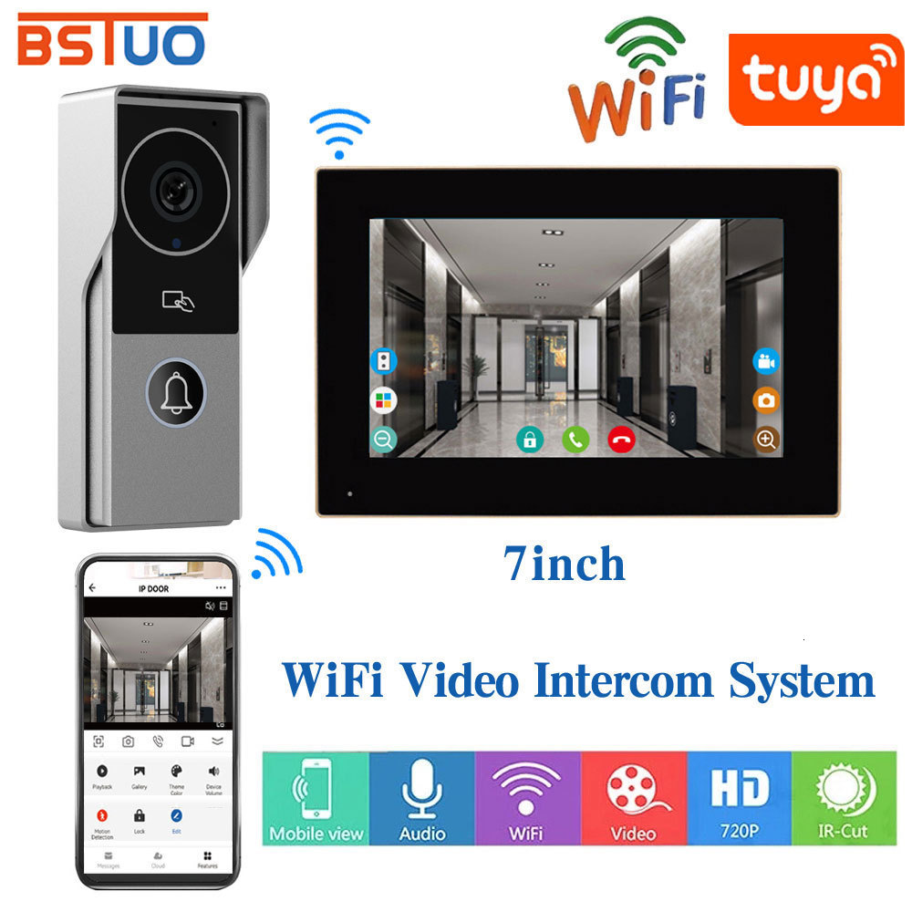 Tuya WIFI HD Color Video Intercom Peephole Night Vision Home Touch Smart Doorbell Villa Mobile APP241209