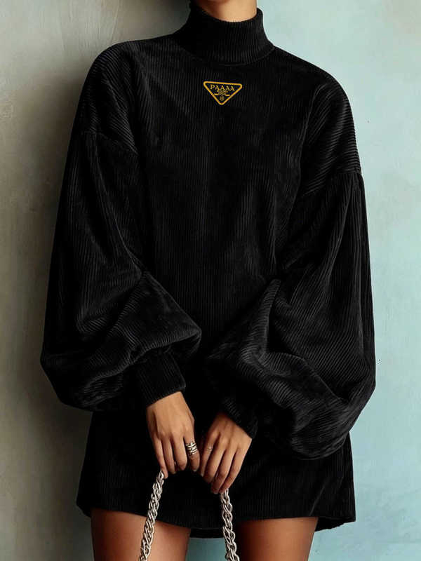 Dress Women Basic & Casual Dresses Designer 2026 autumn and winter women's elegant loose long-sleeved lantern dress Designer Womens Casual Dres