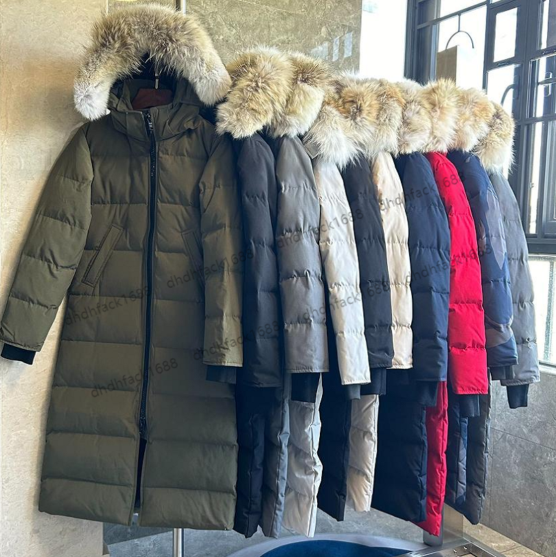 Top Winter Women Parka Designer Wolf fur Thick Warm Fur Removable Hooded Long Down Jacket Woman Slim puffer Coat manteau femme Doudoune XS-XL
