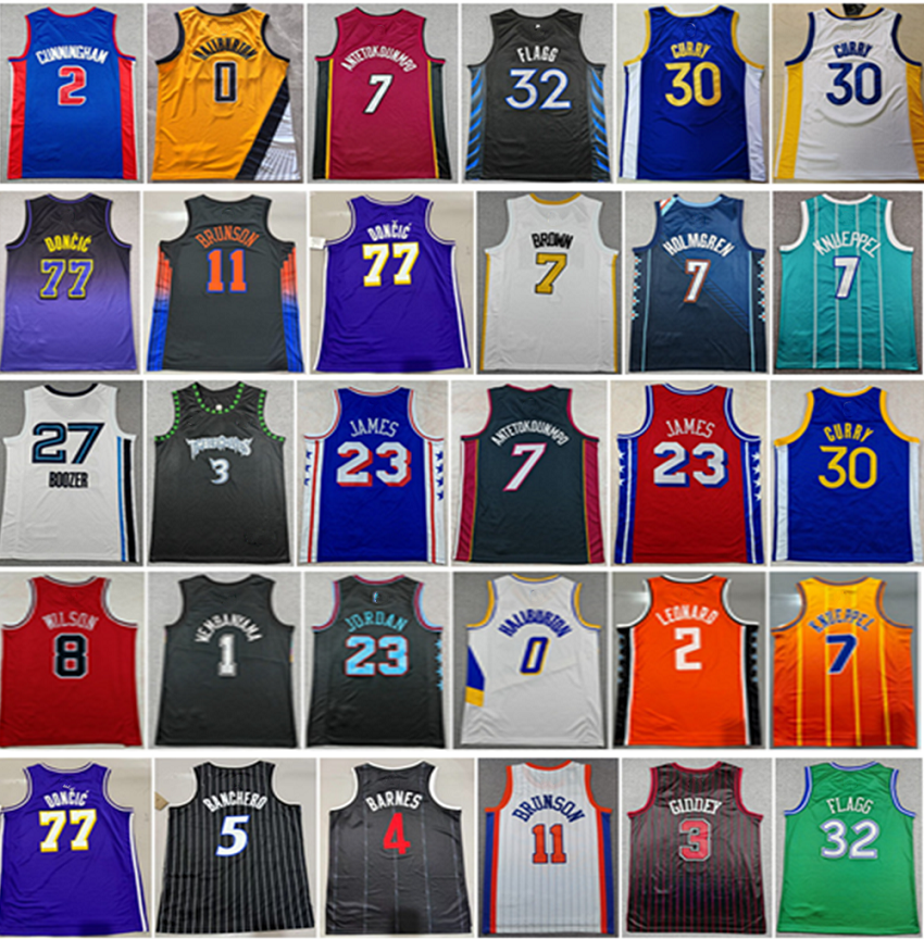 Basketbalshirts voor heren - Stephen Curry, Luka Doncic, Jalen Brunson Meer - Ademende, lichtgewicht wedstrijduniformen voor jongeren