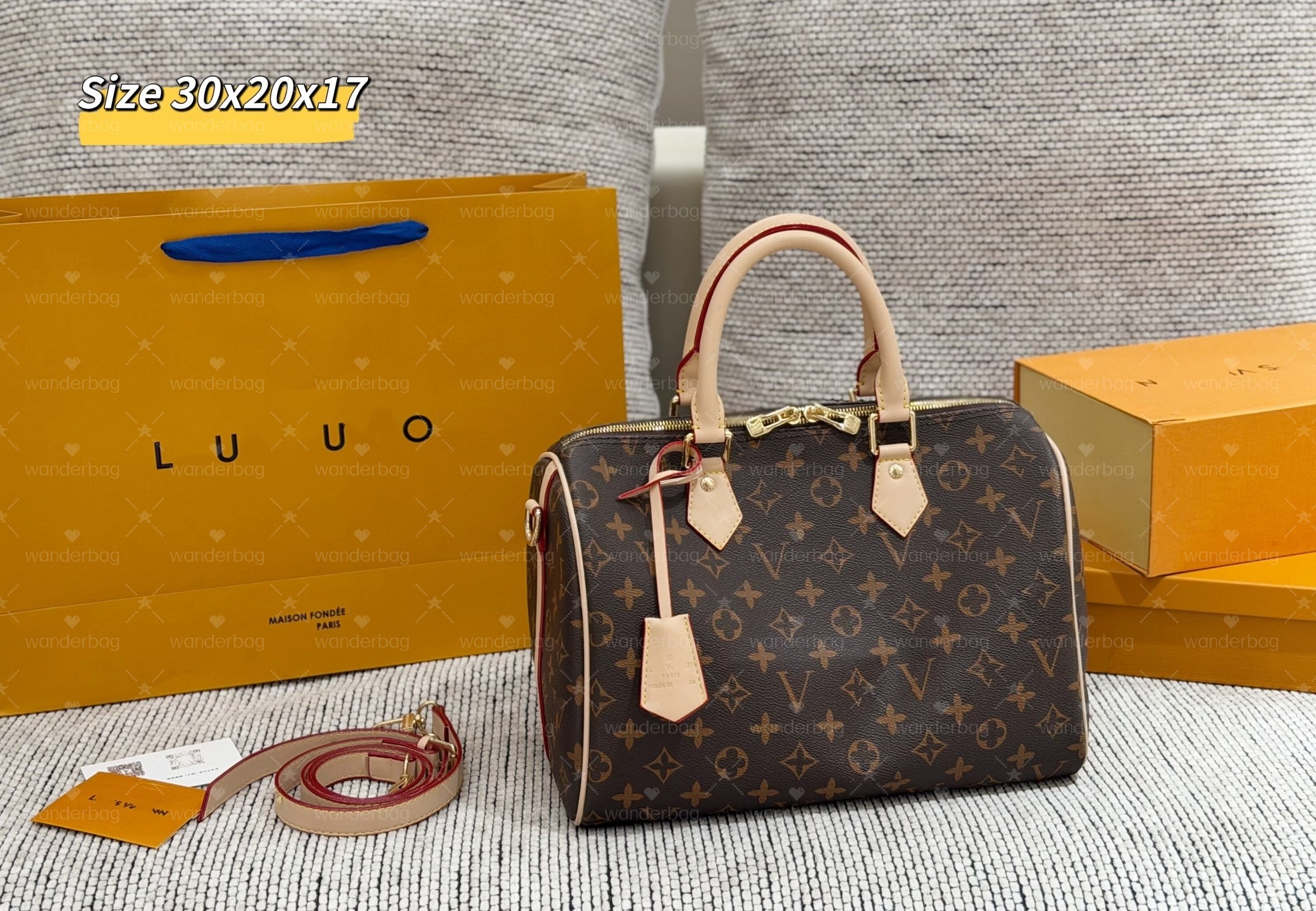 Designer Bag Shoulder Bag Na-no Pillow 30CM Travel Bag Luxury Bag Top Quality Women's handbag Purse Brown Cowhide Leather Crossbody bag Classic