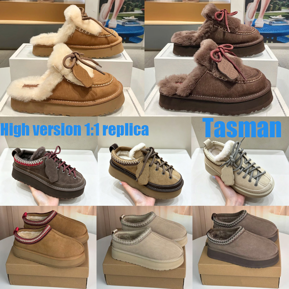 Designer Goldenstar Evelin Clogs Tasman Women Slippers Tazz Shoes Classic Ultra Mini Thick Bottom Boots Autumn Winter Women Men Suede Leather Wool U