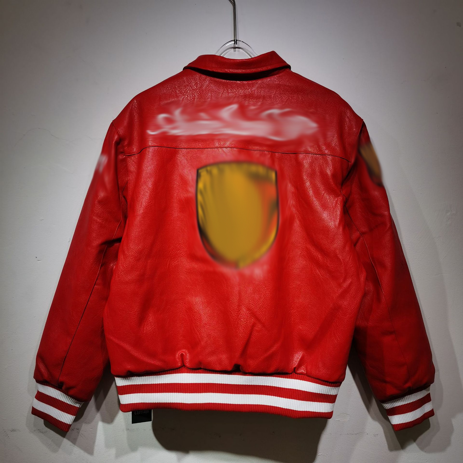 Mens Leather Jacket Classic Motorsport for Men Heavy Embroidered Patches 90s Vintage Cafe Racer Biker Outerwear