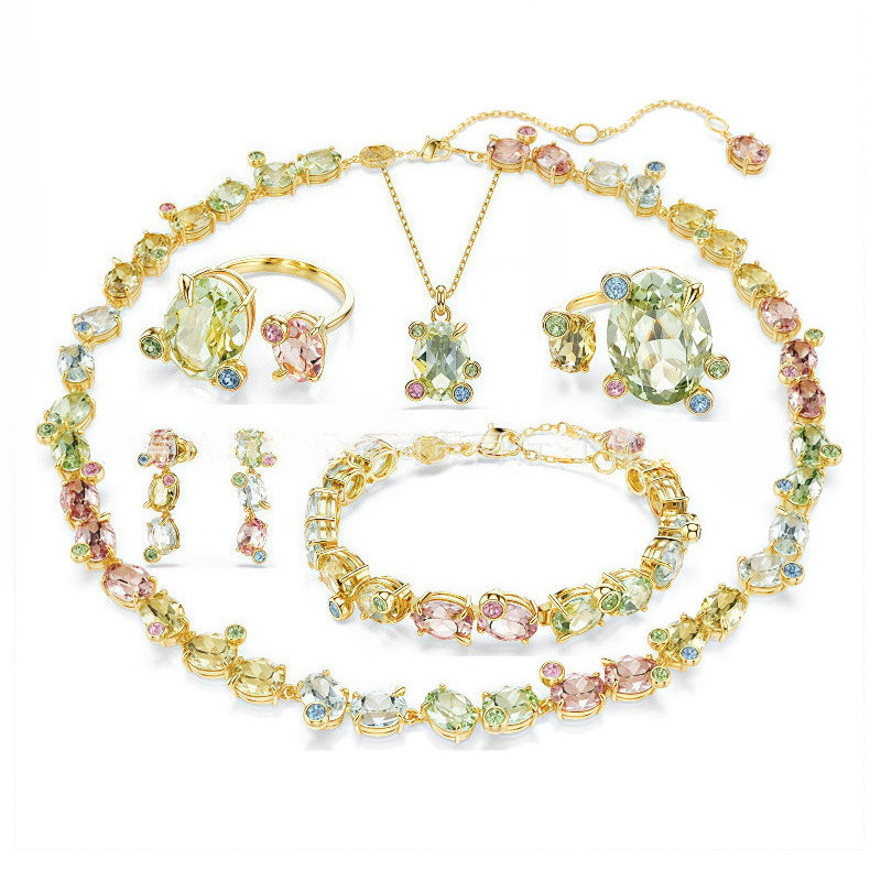 doux rose fleur papillon collier de créateur boucles d'oreilles anneau bracelet bijoux femmes luxe été dopamine bonbons colorés autriche cristal