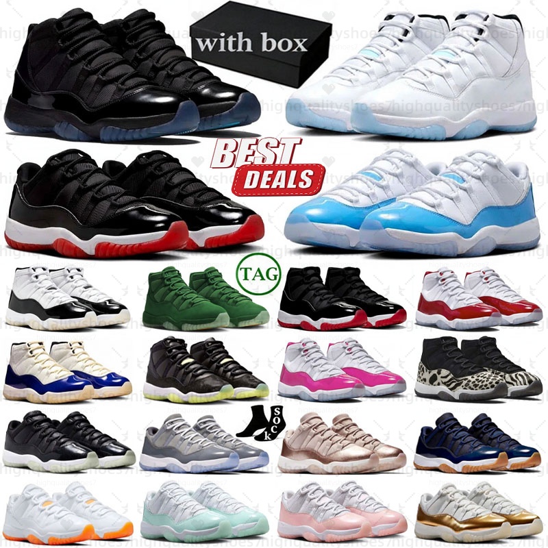 With Box Basketball 11 11s lows Shoes Designer Sport sneakers Gamma Blue for shoe mens womens Triple Black Space Jam high UNC d h gate Cool Grey tra