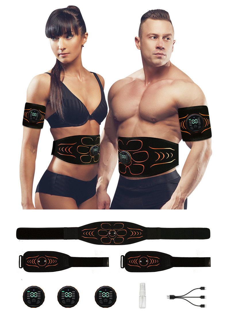 Smart Muscle Toner Abdominal Toning Belt Ab Trainer EMS Muscle Stimulator Recharge Weight Loss Massage Fitness Equipment Unisex 260513