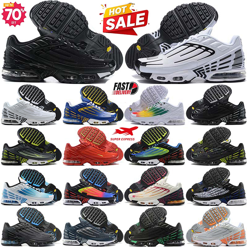 Designer Running Shoes Tuned Tn Plus Mens Womens Fashion Tn3 Trainers Bred Grey Mesh Black Red White Sports Sneakers Laser Blue TNs Outdoor Walking