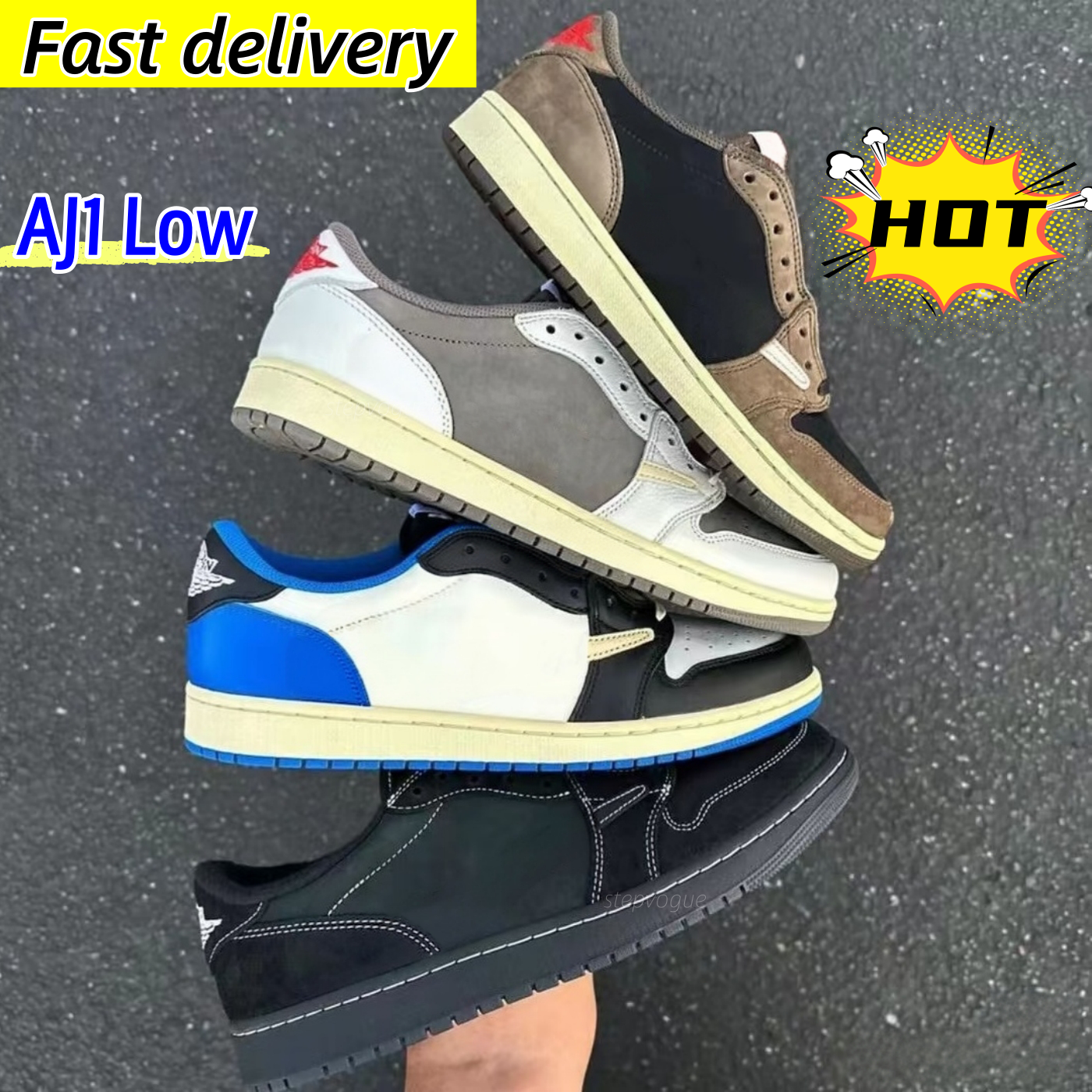Designer 1 Low Basketball Shoes Travis Cactus Jack Fragment Design Low Sail 1S High Military Blue Men Women Trainers Fashion Versatile Casual Sneake