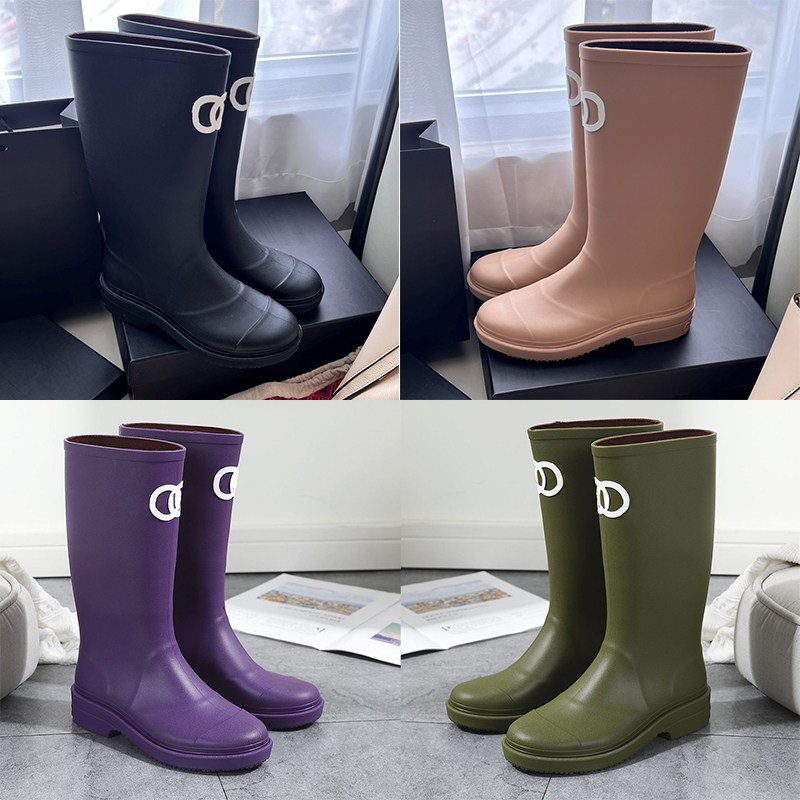 free shipping with box designer rain boots d h gate women comfortable long booties thick-soled boots Luxury Fashion shoes designer Boot chaussure bl
