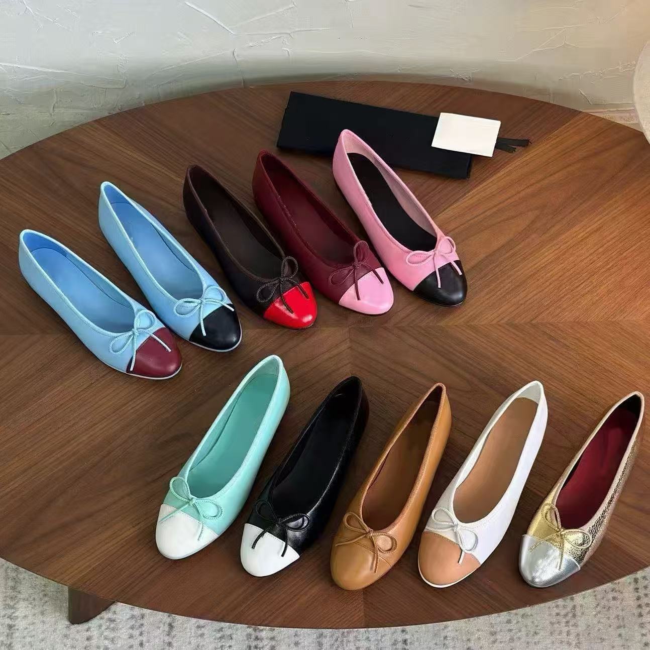 Fashion Designer Sneakers Oversized ballet flats Casual Shoes White Black Leather Luxury Velvet Suede Womens Espadrilles Trainers Women Bowtie Platf